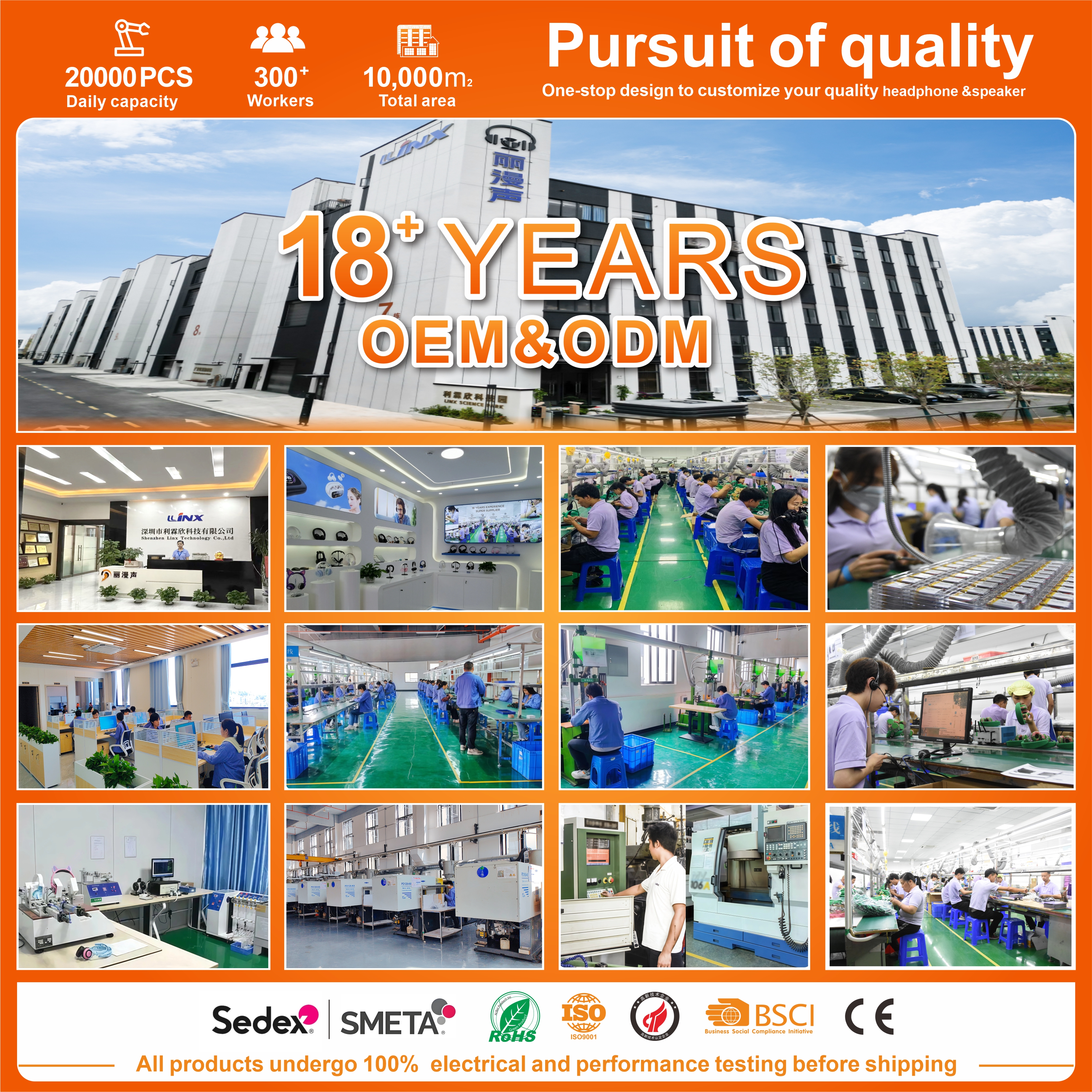 Over Ear Wired Headphone with 50mm Drive Unit High Quality headset with 3.5mm